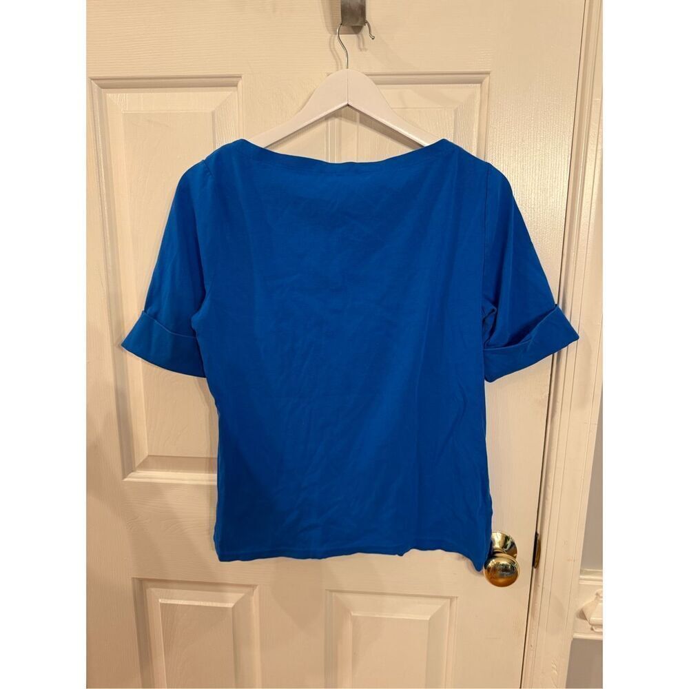 Lauren Ralph Lauren Royal Blue Short Cuffed Sleeve Boat Neck Too sz XL EUC - Picture 6 of 7
